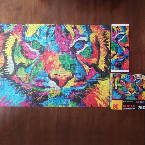 Kodak Mosaics 750 Piece Jigsaw Puzzle - Rainbow Tiger - Picture 2 of 3